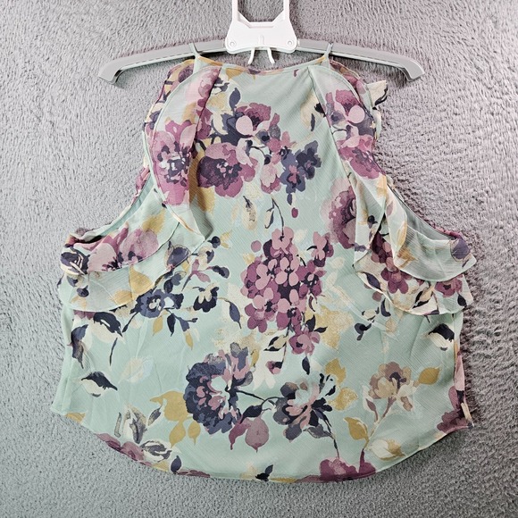 $115 NWT Lauren Ralph‎ Lauren Sleeveless Tank Top Women 16 Ruffle Floral Green - Picture 8 of 12